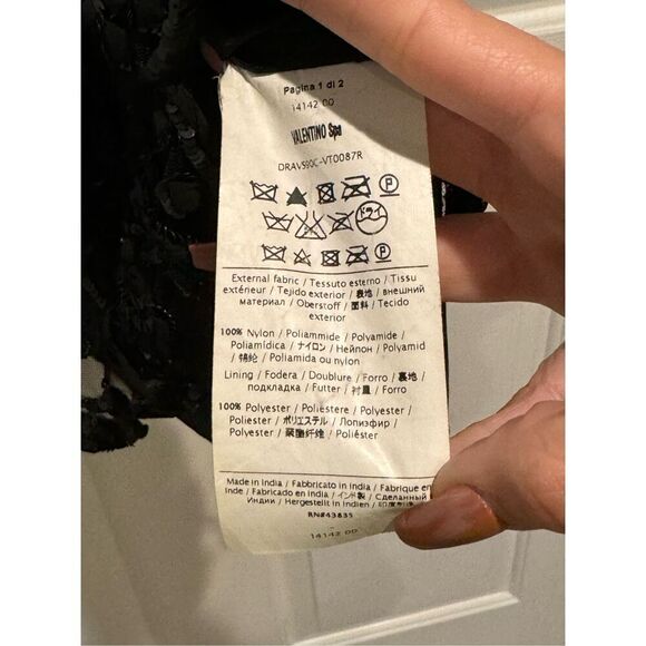 Red Valentino Beaded Embroidered Floral Appliqué Black Sleeveless Lined Dress 40 - Picture 5 of 16